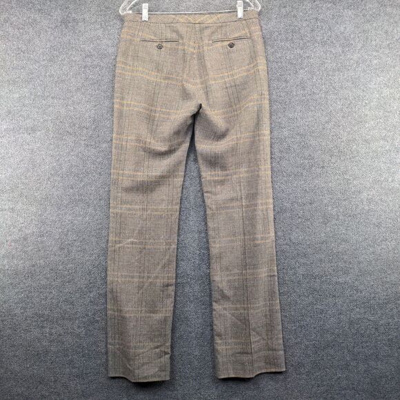Piazza Sempione Women's Violette Straight Dress Pants 42 Multi Plaid Wool Blend - Picture 5 of 12